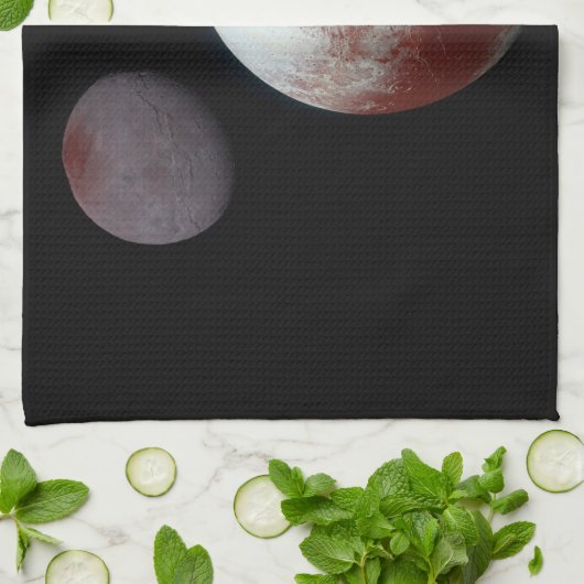 Pluto & Charon 9th of Dwarf Planet Zonnestelsel Theedoek (Gevouwen)