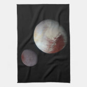 Pluto & Charon 9th of Dwarf Planet Zonnestelsel Theedoek (Verticaal)