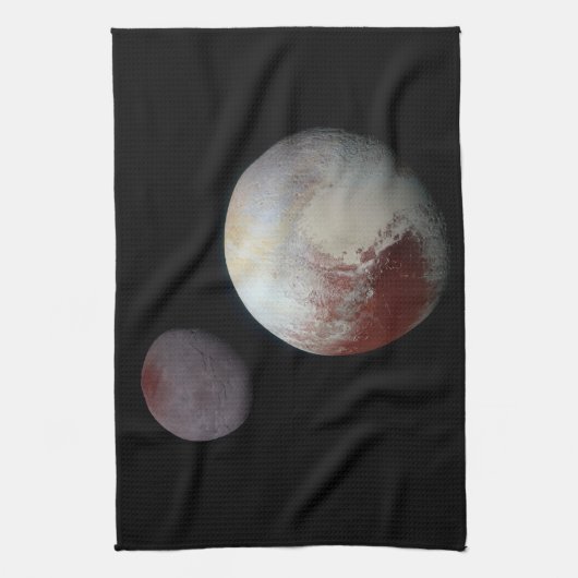 Pluto & Charon 9th of Dwarf Planet Zonnestelsel Theedoek (Verticaal)