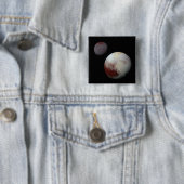 Pluto & Charon 9th of Dwarf Planet Zonnestelsel Vierkante Button 5,1 Cm (In situ)