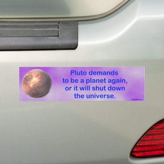pluto eist een planeet opnieuw… bumpersticker (Op auto)