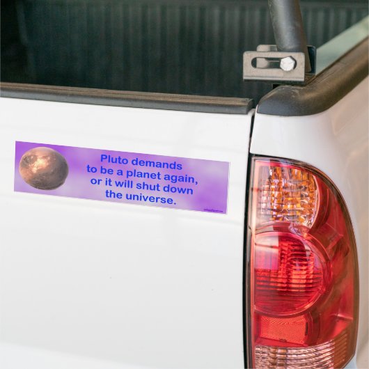 pluto eist een planeet opnieuw… bumpersticker (Op Truck)