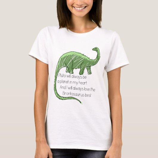 Pluto en Brontosaurus T-shirt (Voorkant)
