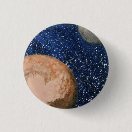 Pluto en Charon Ronde Button 3,2 Cm