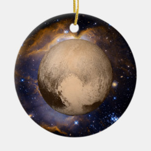 Pluto Heart Galaxy Nebula en sterren Keramisch Ornament