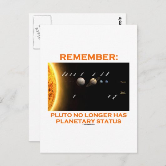Pluto heeft geen planetaire status meer briefkaart (Voorkant / Achterkant)