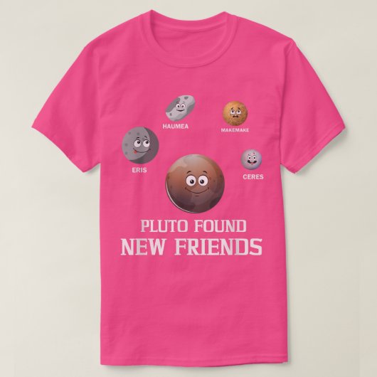 Pluto heeft nieuwe vrienden zonne-ruimtewetenschap t-shirt (Design voorkant)