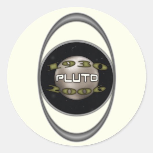 Pluto-herdenking 1930-2006 ronde sticker (Voorkant)