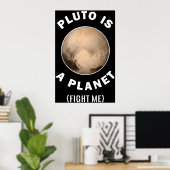 Pluto is een planeet die me vecht - astronomie en  poster (Thuiskantoor)