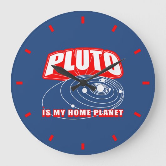 Pluto is mijn thuisplaneet grote klok (Voorkant)