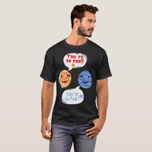Pluto is zo cool dat kwik zo heet is t-shirt (Voorkant volledig)