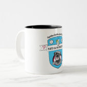 Pluto Living University Sippy Cup Tweekleurige Koffiemok (Voorkant links)