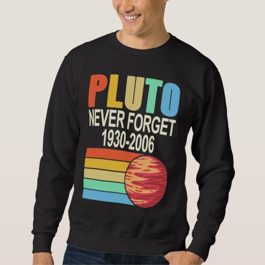 PLUTO Never Forget 1930 2006 Cool Retro Planet Pre Trui (Voorkant)