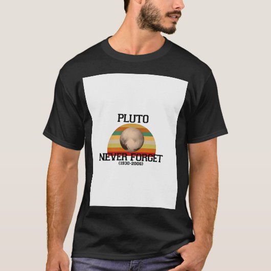 Pluto Never Forget 1930 - 2006 Oude Retro S T-shirt (Voorkant)
