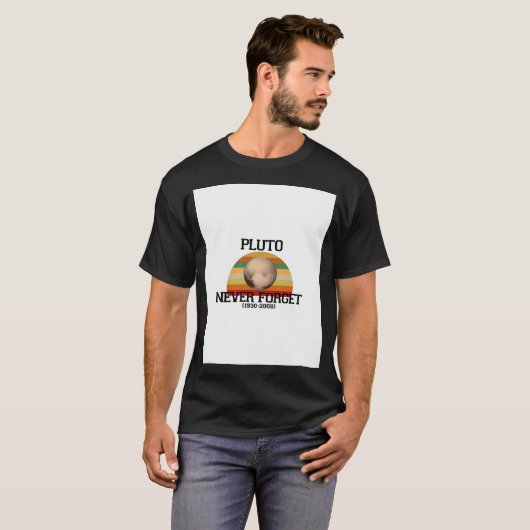 Pluto Never Forget 1930 - 2006 Oude Retro S T-shirt (Voorkant volledig)