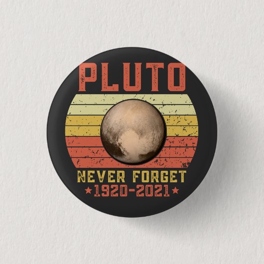pluto NEVER FORGET Ronde Button 3,2 Cm (Voorkant)