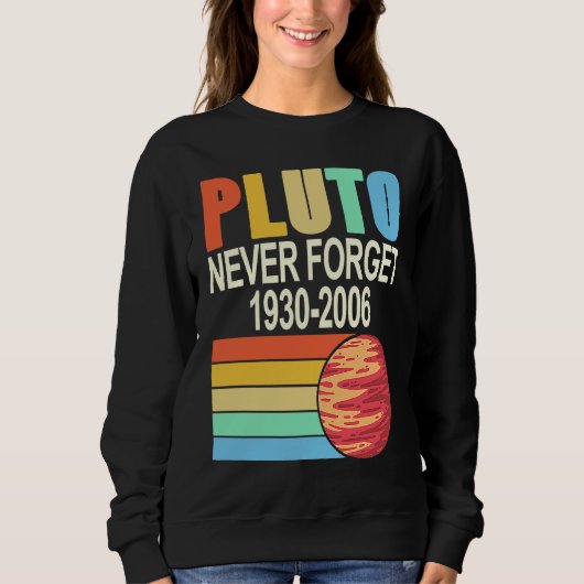 PLUTO Nooit Vergeten 1930 2006 Cool Retro Planeet Trui (Voorkant)