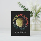 Pluto Nooit vergeten 1930-2006 Planet Retro Feestdagenkaart (Staand voorkant)