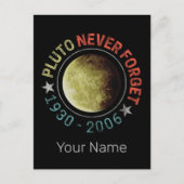 Pluto Nooit vergeten 1930-2006 Planet Retro Feestdagenkaart (Voorkant)