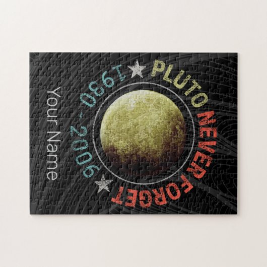 Pluto Nooit vergeten 1930-2006 Planet Retro Legpuzzel (Horizontaal)
