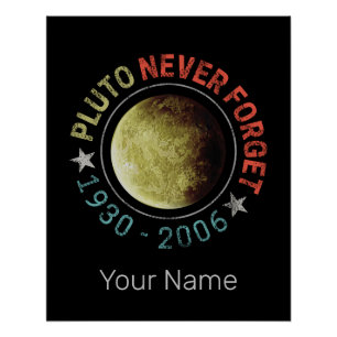 Pluto Nooit vergeten 1930-2006 Planet Retro Perfect Poster