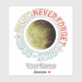 Pluto Nooit vergeten 1930-2006 Planet Retro Sticker (Vel)