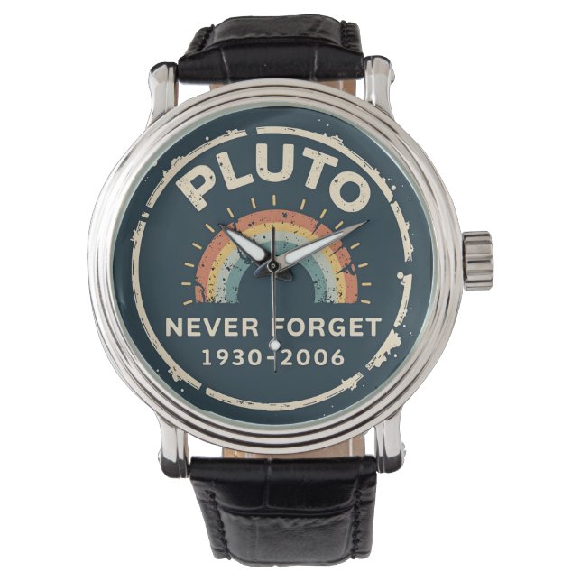 Pluto Nooit Vergeten 1930-2006  Retro Space Horloge (Voorkant)