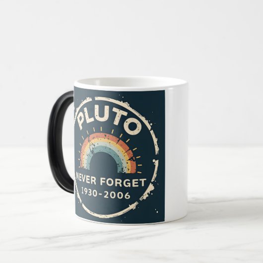 Pluto Nooit Vergeten 1930-2006 Retro Space Magische Mok (Voorkant links)