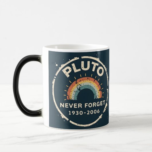 Pluto Nooit Vergeten 1930-2006 Retro Space Magische Mok (Links)