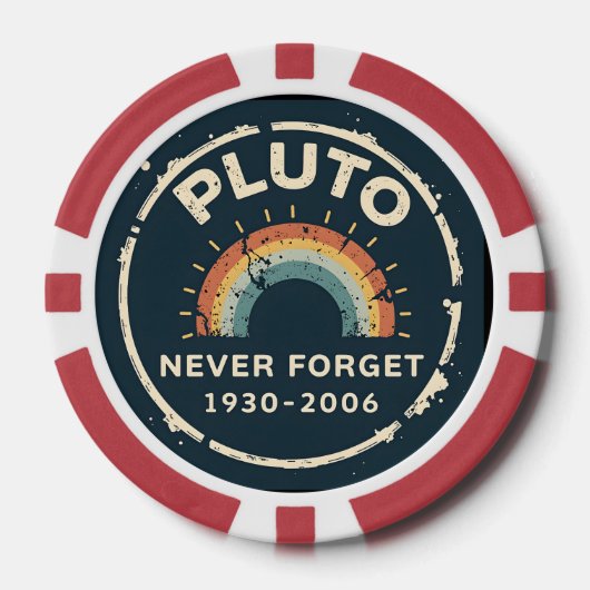 Pluto Nooit Vergeten 1930-2006  Retro Space Poker Chips (Voorkant)