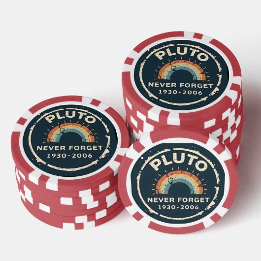 Pluto Nooit Vergeten 1930-2006 Retro Space Poker Chips (Opstapeling)