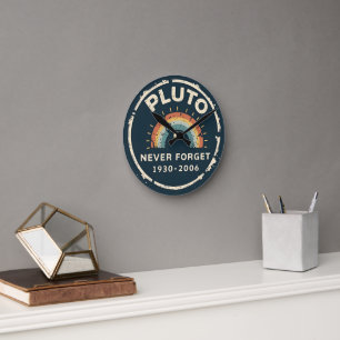 Pluto Nooit Vergeten 1930-2006 Retro Space Ronde Klok