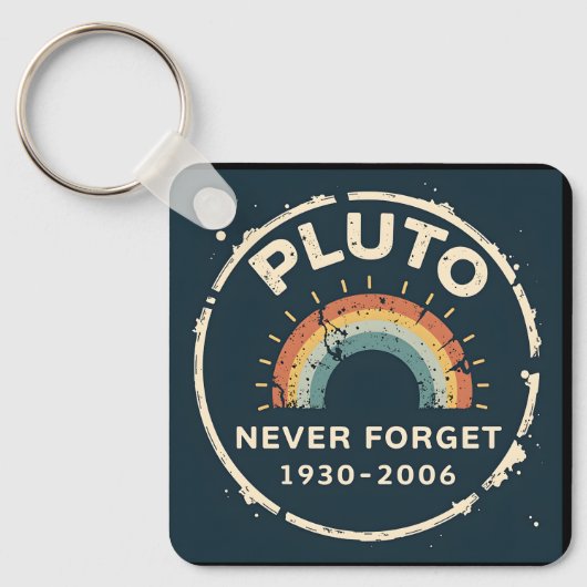 Pluto Nooit Vergeten 1930-2006 Retro Space Sleutelhanger (Voorkant)