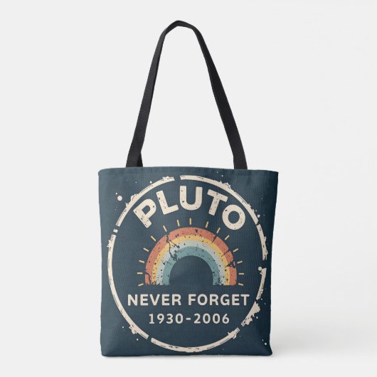 Pluto Nooit Vergeten 1930-2006 Retro Space Tote Bag (Achterkant)