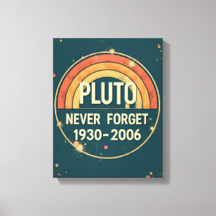 Pluto Nooit Vergeten 1930-2006 Vintage Retro Canvas Afdruk