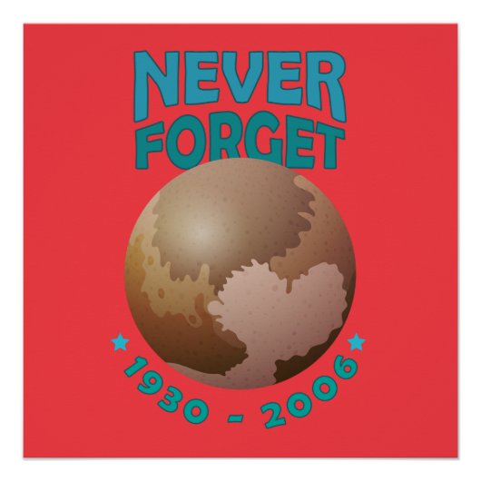 Pluto Nooit vergeten 1930 | Pluto Nooit Shirt verg Perfect Poster (Voorkant)
