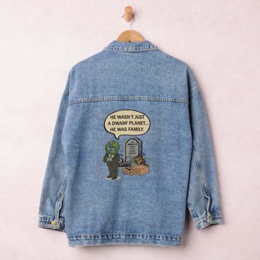 Pluto Nooit Vergeten Dwergplaneet Grappige Ruimte Denim Jacket (Hangar)