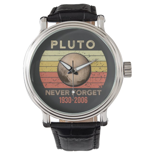 pluto nooit vergeten, eris, maan, astronomie, astr horloge (Voorkant)