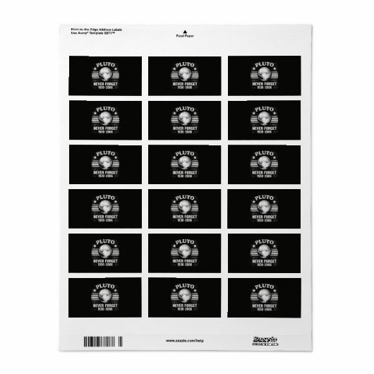 Pluto Nooit Vergeten Etiket (Full Sheet)