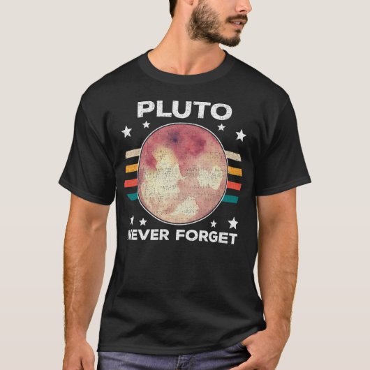 Pluto Nooit Vergeten - Retro Distressed Design - S T-shirt (Voorkant)
