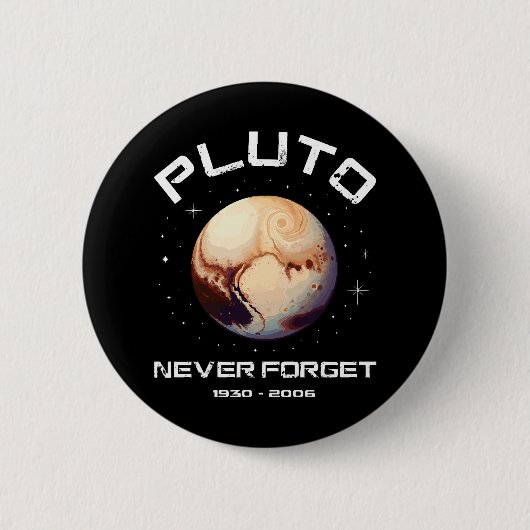 Pluto Nooit Vergeten Ronde Button 5,7 Cm (Voorkant)