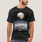 Pluto-oppervlak met planeet t-shirt (Voorkant)