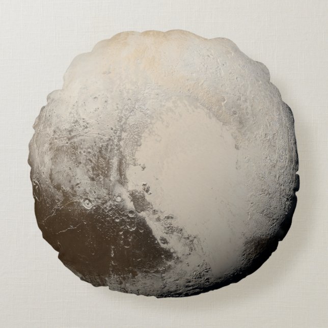 Pluto Planeet Foto Ruimte Zonnestelsel Elegant Gri Rond Kussen (Voorkant)