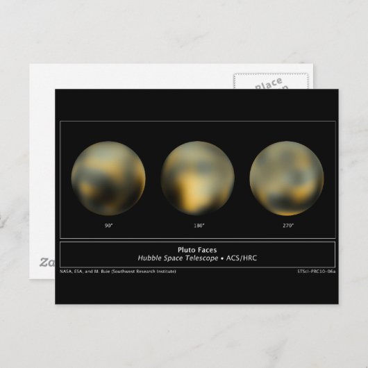 Pluto Planet Briefkaart (Voorkant / Achterkant)