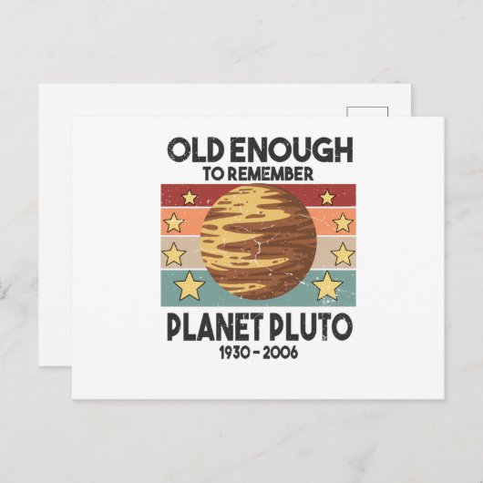 Pluto  Planet Galaxy Space Distress Briefkaart (Voorkant / Achterkant)