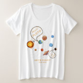 Pluto Plush Planet, vergeet Pluto nooit Grote Maat T-shirt (Design voorkant)