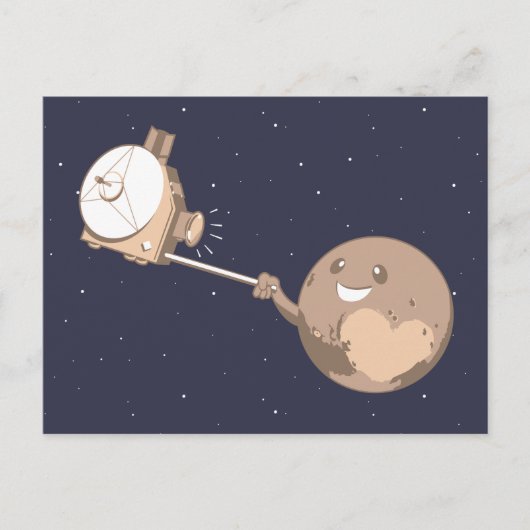 Pluto Selfie Briefkaart (Voorkant)