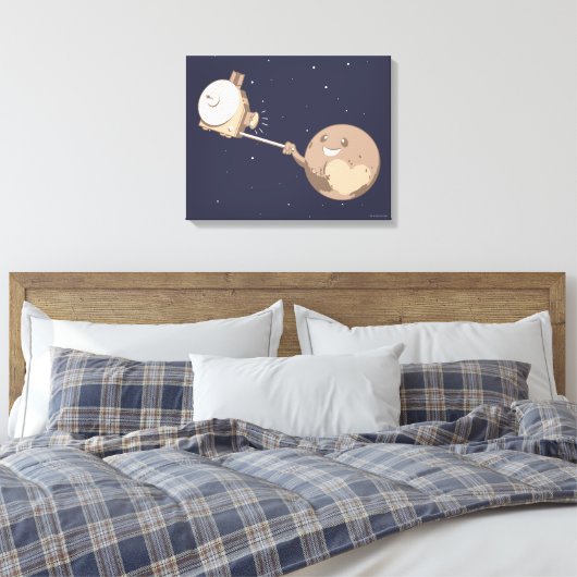 Pluto Selfie Canvas Afdruk (Insitu (Slaapkamer))