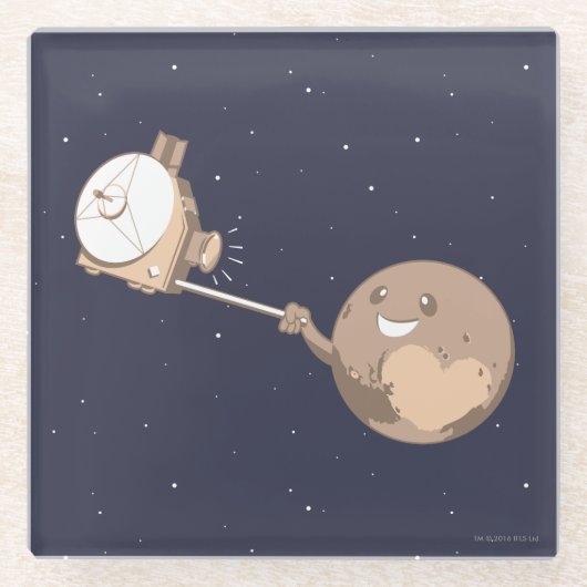 Pluto Selfie Glazen Onderzetter (Voorkant)