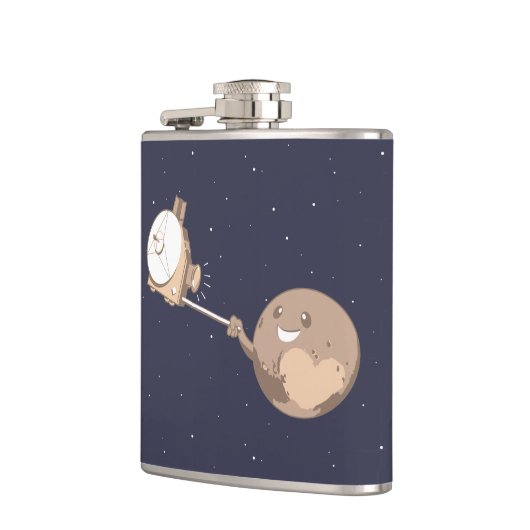 Pluto Selfie Heupfles (Links)